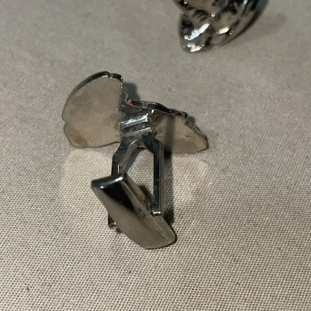 Vintage Praying Hands Cufflinks Silver Tone